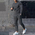 European goods foreign trade men's clothing suit spring and autumn style two-piece suit round neck long-sleeved T-shirt trousers suit men's autumn casual wear