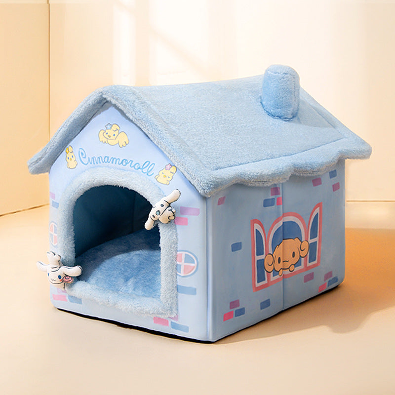 New cat nest rabbit door curtain four-season universal dog kennel for small and medium-sized dogs closed removable and washable dog bed pet kennel mat