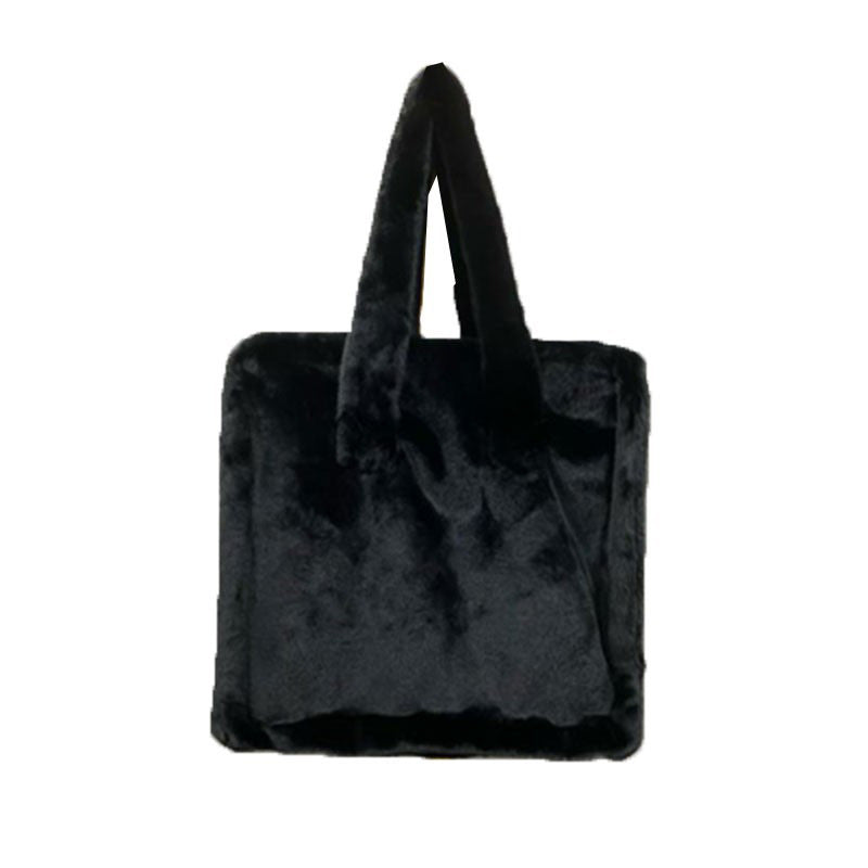 2021 winter bag new fashion hand-carrying plush bag casual one-shoulder hand-held oblique cross armpit hairy women's bag