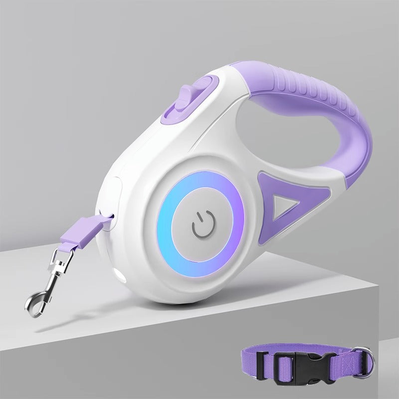 Dog retractable luminous automatic leash small and medium-sized dog walking rope dog chain Teddy outing pet supplies