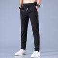 Ice Silk Pants Men's 2022 Summer New Black Label Thin Business Casual Pants Elastic Breathable Straight Sports Trousers