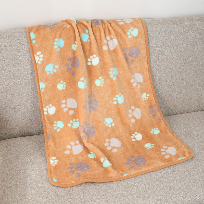Wholesale pet blanket four seasons universal blanket warm flannel paw print blanket cat dog blanket dog seat cushion