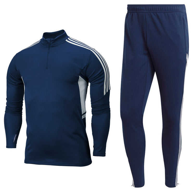 Half zipper long sleeve trousers suit training suit club basic football uniform jersey long zipper logo foreign trade
