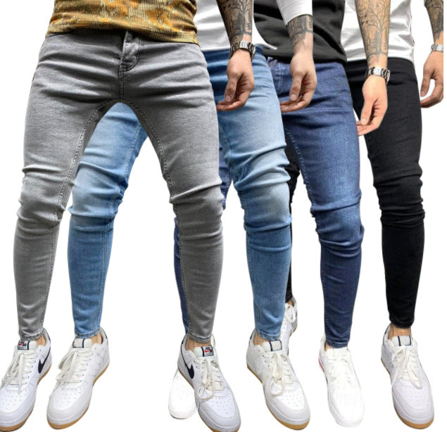 High quality European and American men's stretch skinny jeans