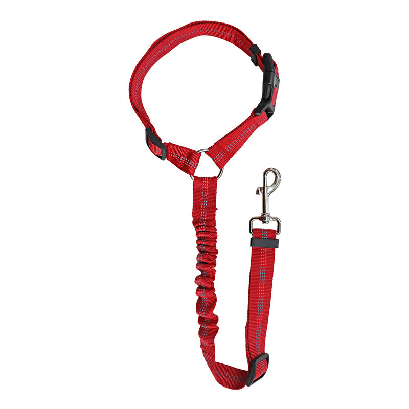 Pet car safety rope dog leash ring elastic retractable reflective strip dog leash wholesale