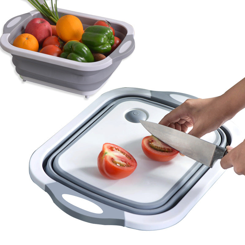 Folding chopping board multi-function sink chopping board household drain basket washing vegetable plate portable folding chopping chopping board