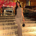 European and American style 2024 spring new style trend temperament commuting solid color pleated high waist hip-wrapped slim fit dress long skirt for women