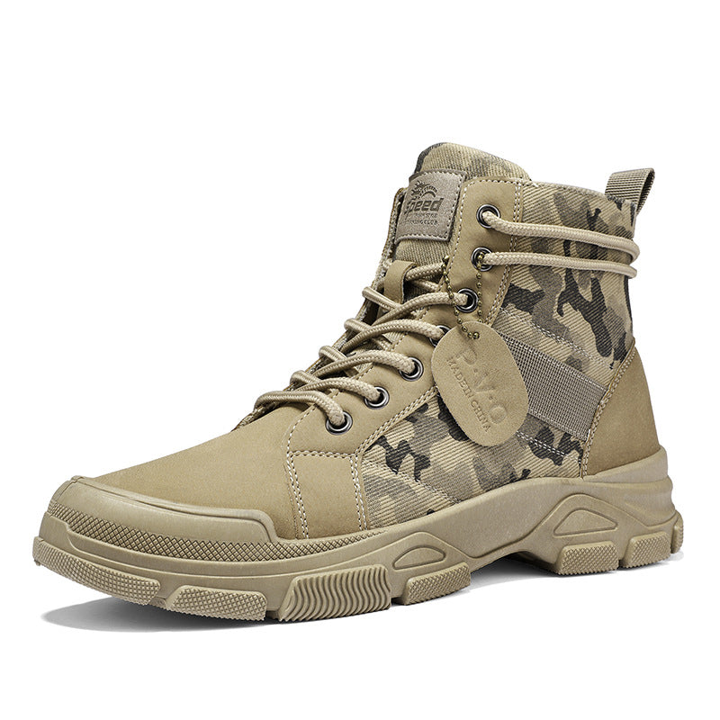 Popular Men's Boots 2021 Autumn New Men's Camouflage Boots Trendy Casual Martin Boots Retro Desert Military Boots Wholesale