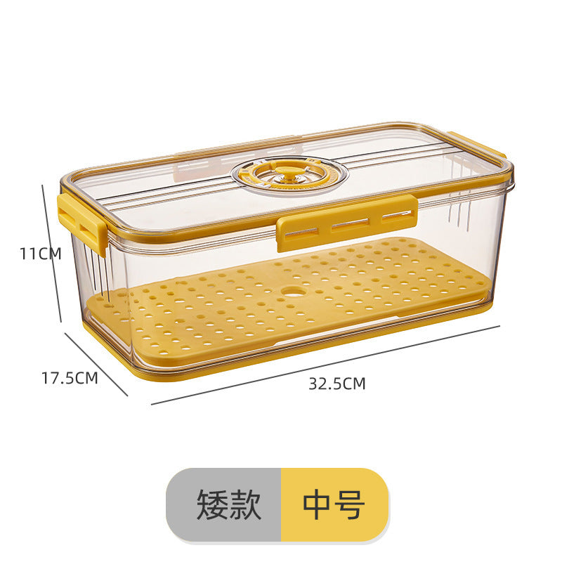 Refrigerator Storage Box Plastic Kitchen Organizer Timing Frozen Food Grade PET Sealed Large Capacity Transparent Storage Box