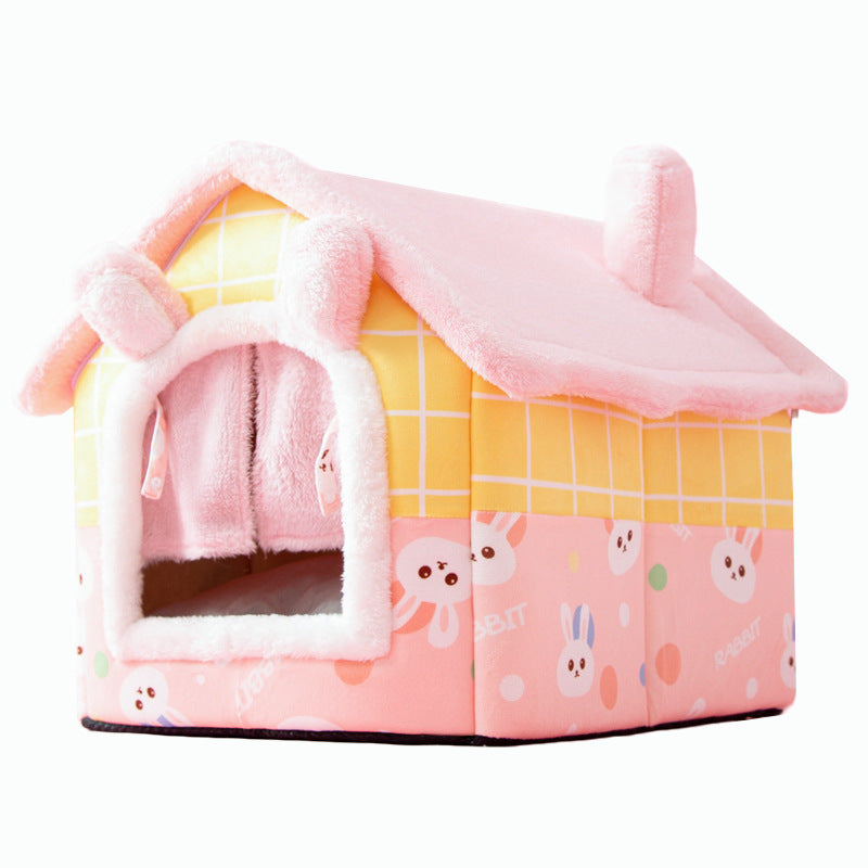 New cat nest rabbit door curtain four-season universal dog kennel for small and medium-sized dogs closed removable and washable dog bed pet kennel mat