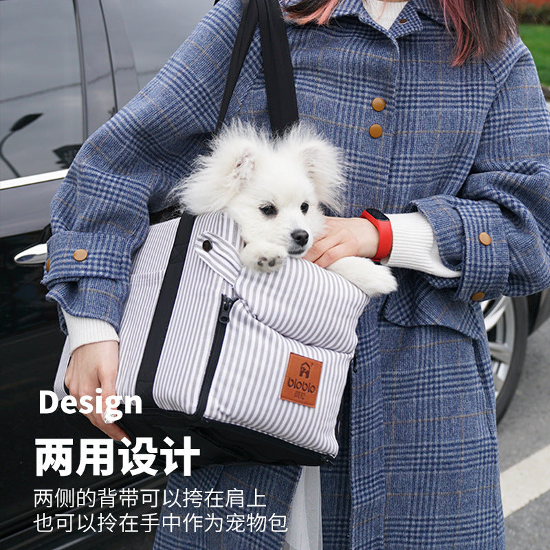 Cross-mirror pet car central control safety seat nest cushion car with anti-dirty halo cat nest small dog dog car nest