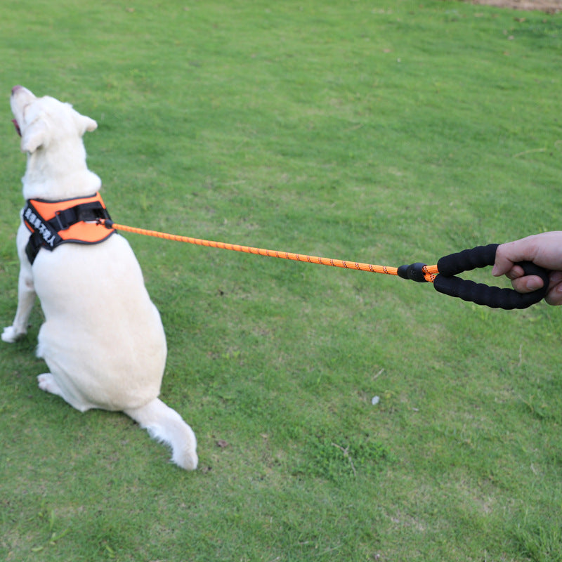 Cross-border pet leash anti-explosion punching dog leash reflective round rope dog chain leash dog leash not tight hand leash