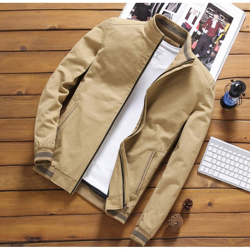 Cross-border supply 2022 winter new men's jacket plus velvet thick Korean version of the slim men's jacket stand collar men's trend