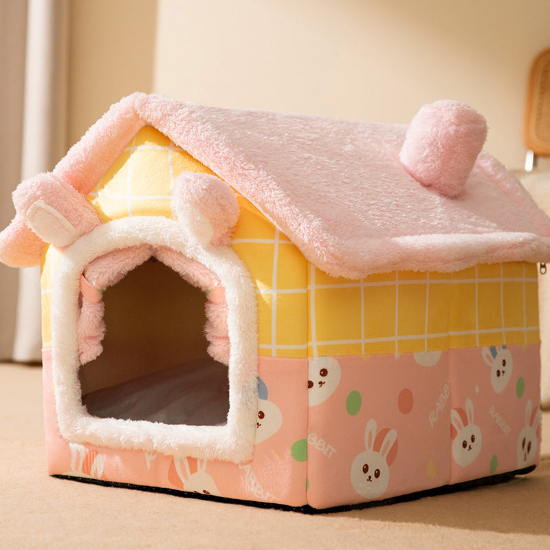 New cat nest rabbit door curtain four-season universal dog kennel for small and medium-sized dogs closed removable and washable dog bed pet kennel mat