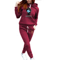 2021 autumn and winter new women's eBay AliExpress wish European and American fashion love printed fleece sports suit women