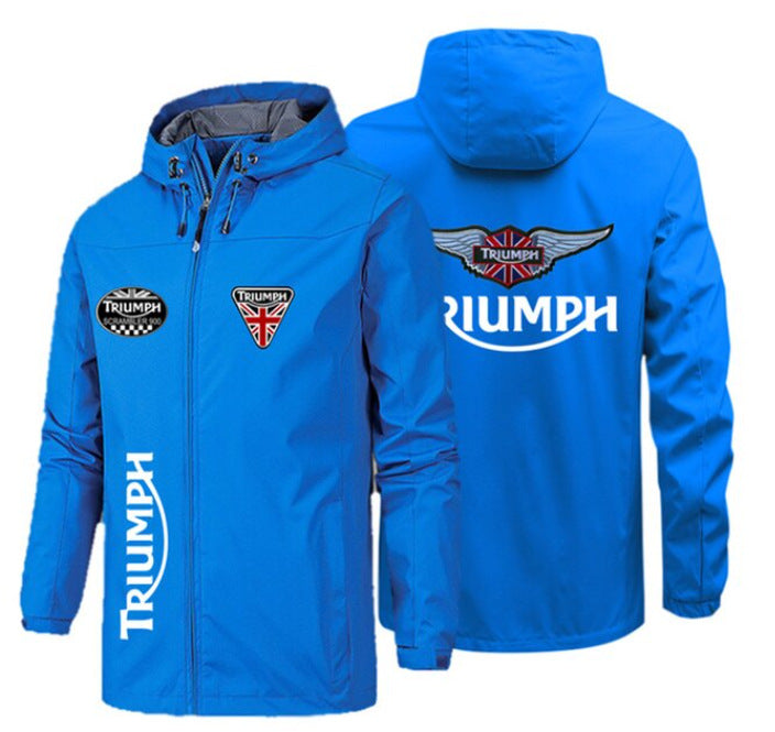 Spring and Autumn Foreign Trade Cross-border Jacket Men's Thin Windbreaker Hooded Jacket Windproof Waterproof Car Logo Sports Tactical Outdoor