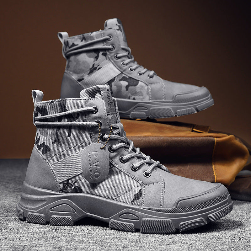 Popular Men's Boots 2021 Autumn New Men's Camouflage Boots Trendy Casual Martin Boots Retro Desert Military Boots Wholesale