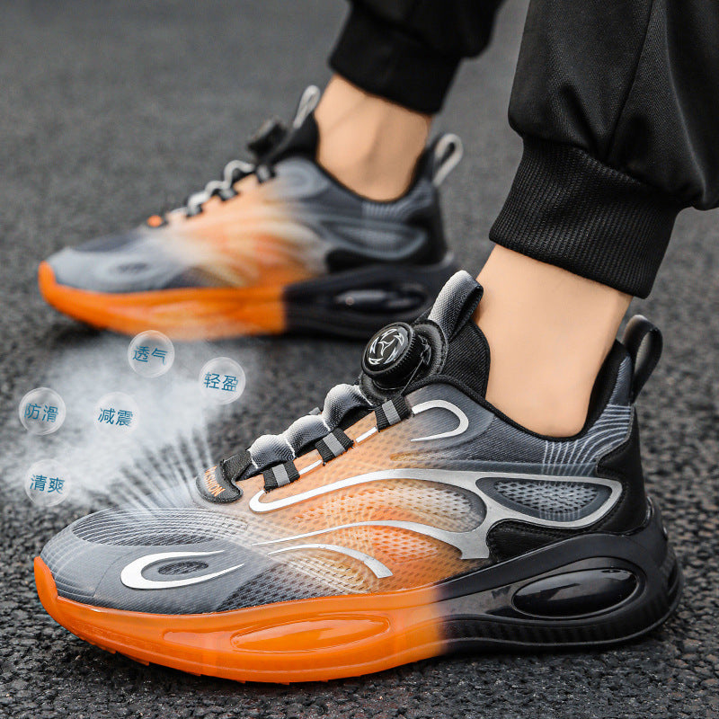 Sports shoes men's swivel buttons foreign trade large size daddy shoes couple running machine armor shoes men's shoes factory direct sales