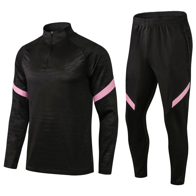 Half zipper long sleeve trousers suit training suit club basic football uniform jersey long zipper logo foreign trade