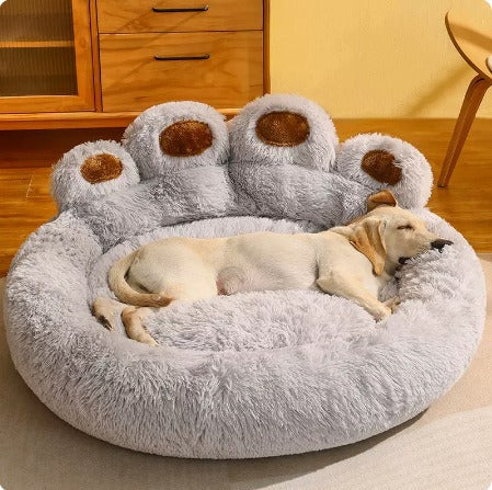 Cross-border winter dog kennel and cat kennel plush warm plush thickened creative panda paw cat and dog universal pet kennel manufacturer