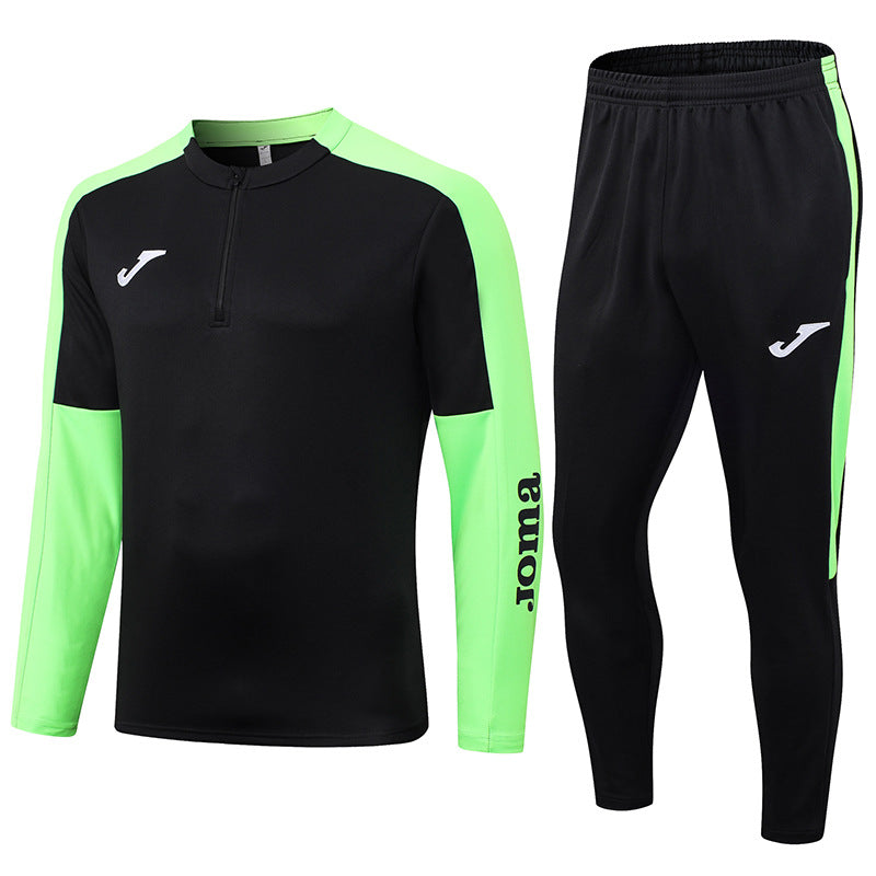 Half zipper long sleeve trousers suit training suit club basic football uniform jersey long zipper logo foreign trade
