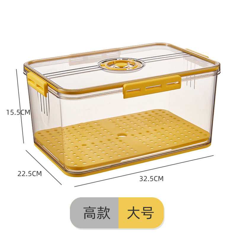 Refrigerator Storage Box Plastic Kitchen Organizer Timing Frozen Food Grade PET Sealed Large Capacity Transparent Storage Box