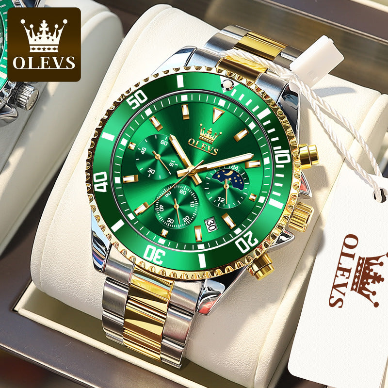 One piece drop shipping Oris brand watch hot selling multi-function chronograph three-eye quartz watch waterproof men's watch men's watch