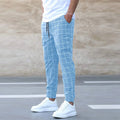2024 New European and American Amazon Street Fashion Pants Plaid Casual Trousers Fashion Men's Casual Pants Drawstring Pants Wholesale