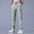Ice Silk Pants Men's 2022 Summer New Black Label Thin Business Casual Pants Elastic Breathable Straight Sports Trousers