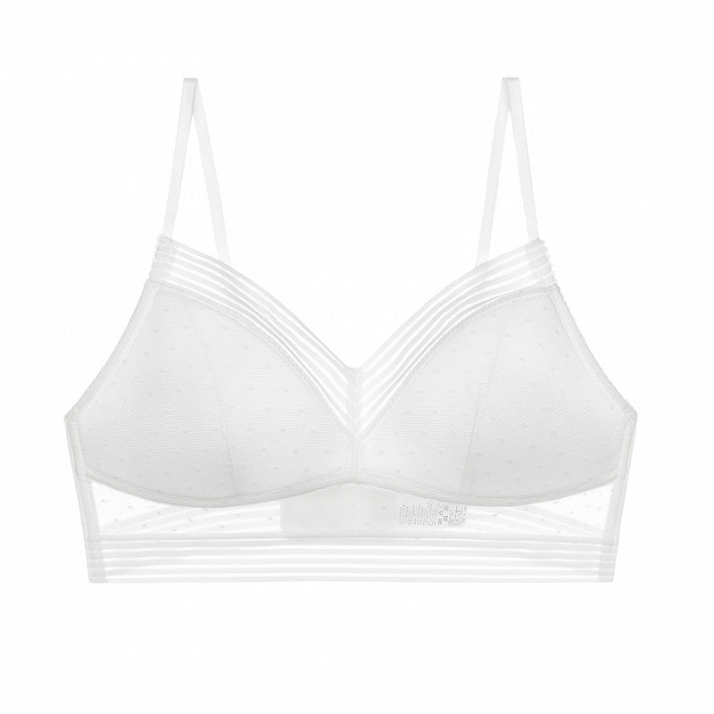 No steel ring big breast women's underwear sexy big open back beautiful back U-shaped bra summer one-piece thin invisible bra