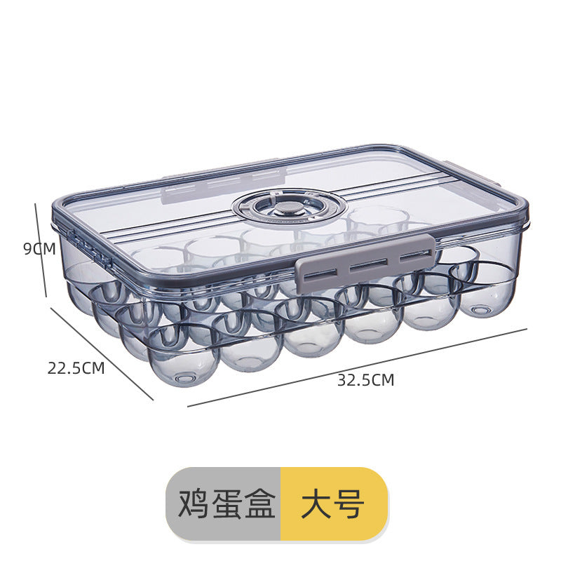 Refrigerator Storage Box Plastic Kitchen Organizer Timing Frozen Food Grade PET Sealed Large Capacity Transparent Storage Box