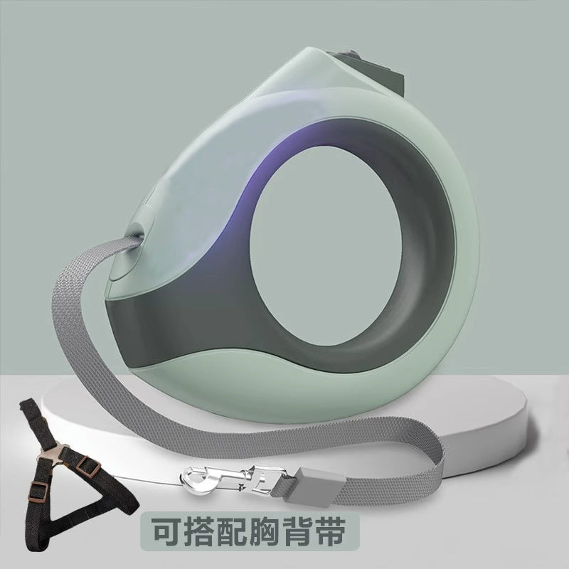 Dog retractable luminous automatic leash small and medium-sized dog walking rope dog chain Teddy outing pet supplies