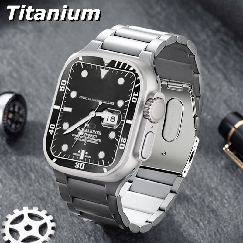 Suitable for Apple applewatch Ultra titanium strap iwatch7/6/5/4 smart watch pure titanium strap
