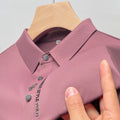 2023 new summer style men's young and middle-aged lapel seamless breathable fashionable short-sleeved T-shirt POLO shirt