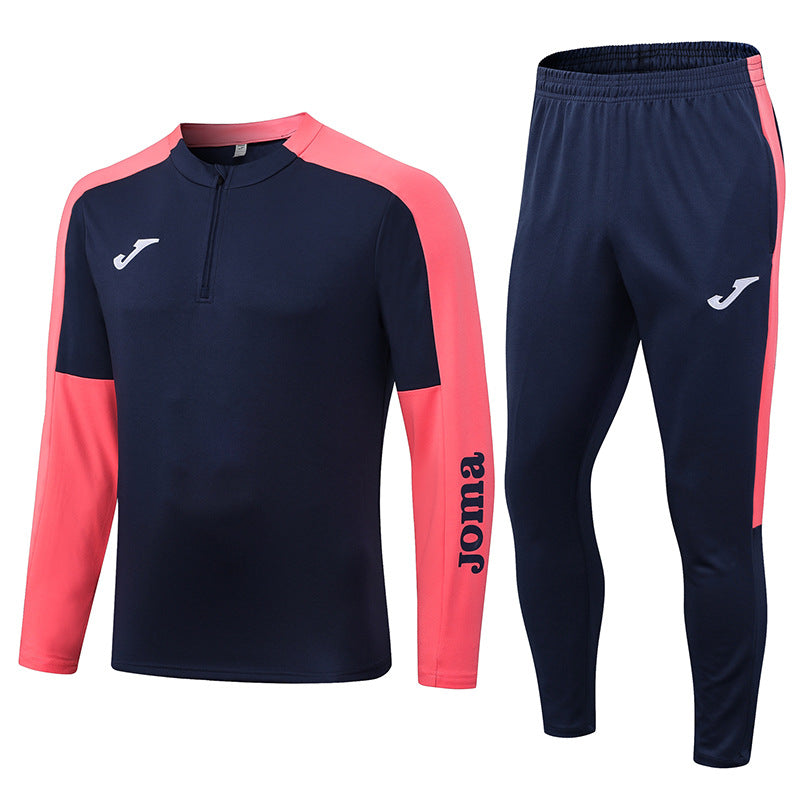 Half zipper long sleeve trousers suit training suit club basic football uniform jersey long zipper logo foreign trade