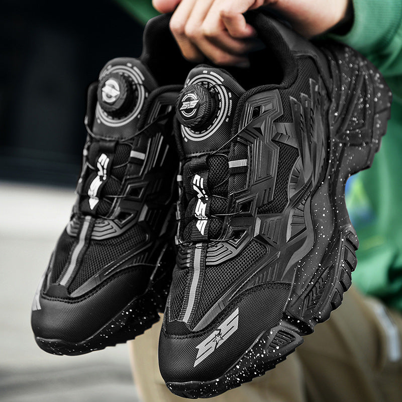 Sports shoes men's swivel buttons foreign trade large size daddy shoes couple running machine armor shoes men's shoes factory direct sales