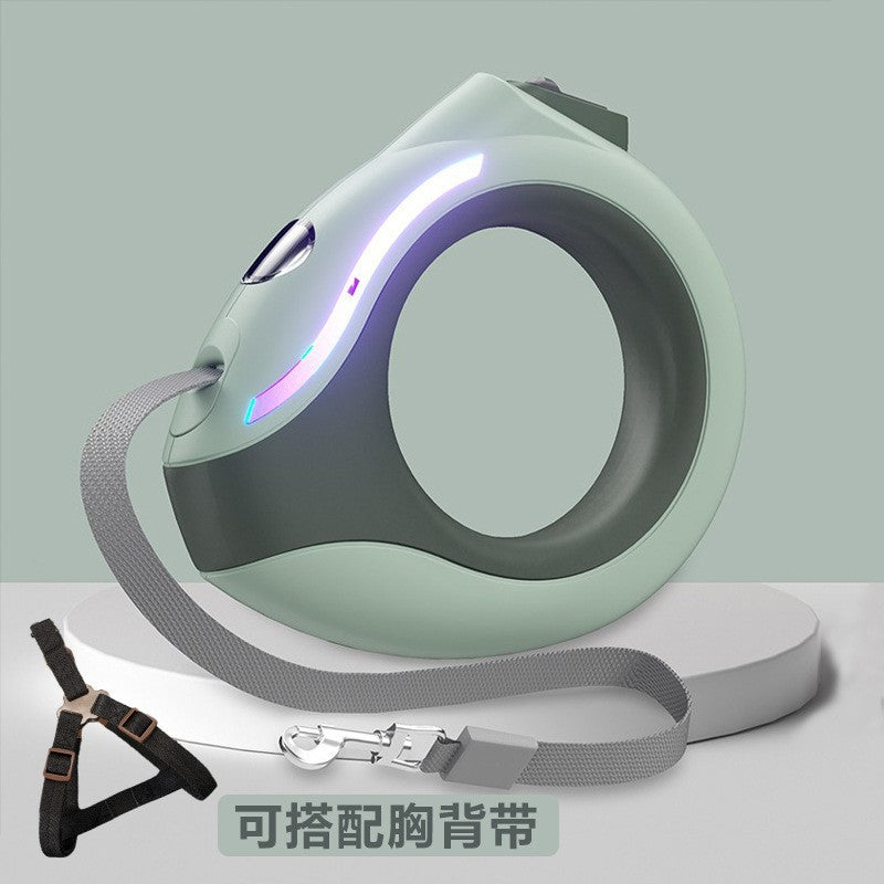 Dog retractable luminous automatic leash small and medium-sized dog walking rope dog chain Teddy outing pet supplies