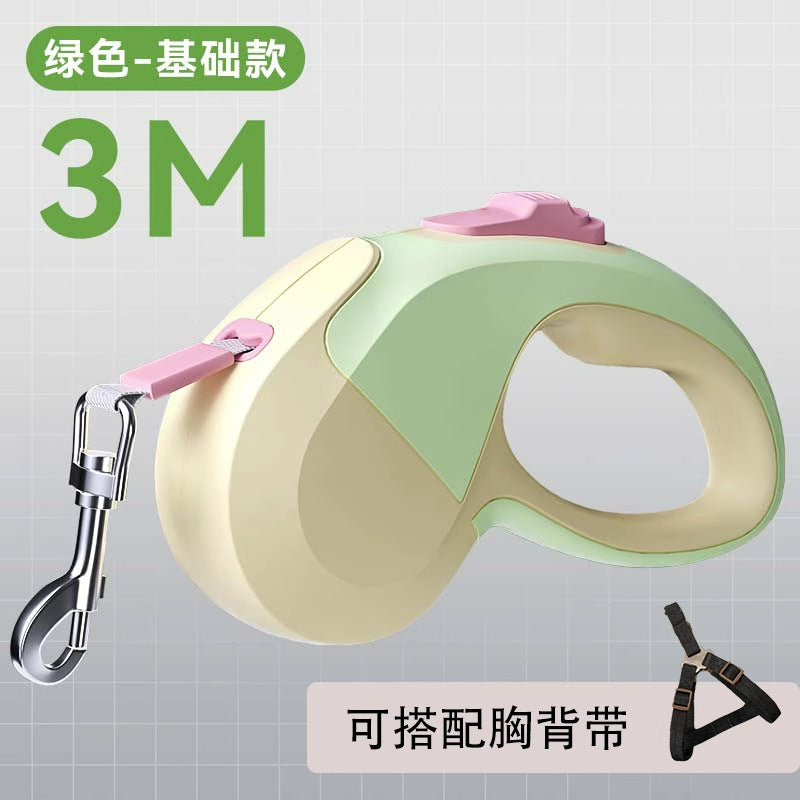 Dog retractable luminous automatic leash small and medium-sized dog walking rope dog chain Teddy outing pet supplies