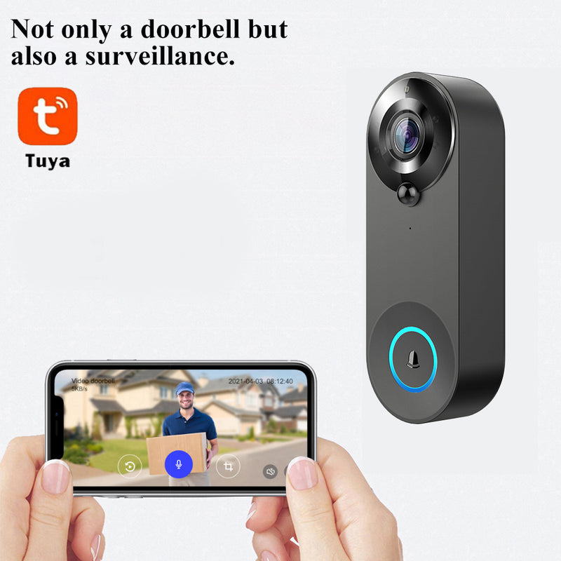Smart WIFI video doorbell wireless video doorbell remote home monitoring Tuya solution video voice intercom