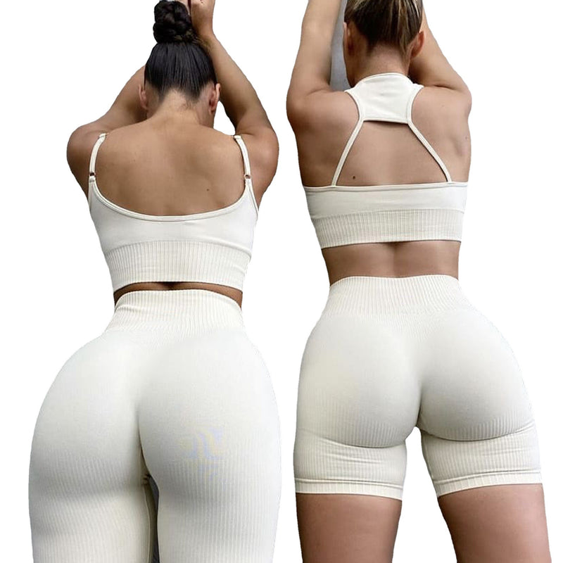 European and American cross-border fitness sports five-piece suit elastic quick-drying fitness vest running sports yoga clothing suit female
