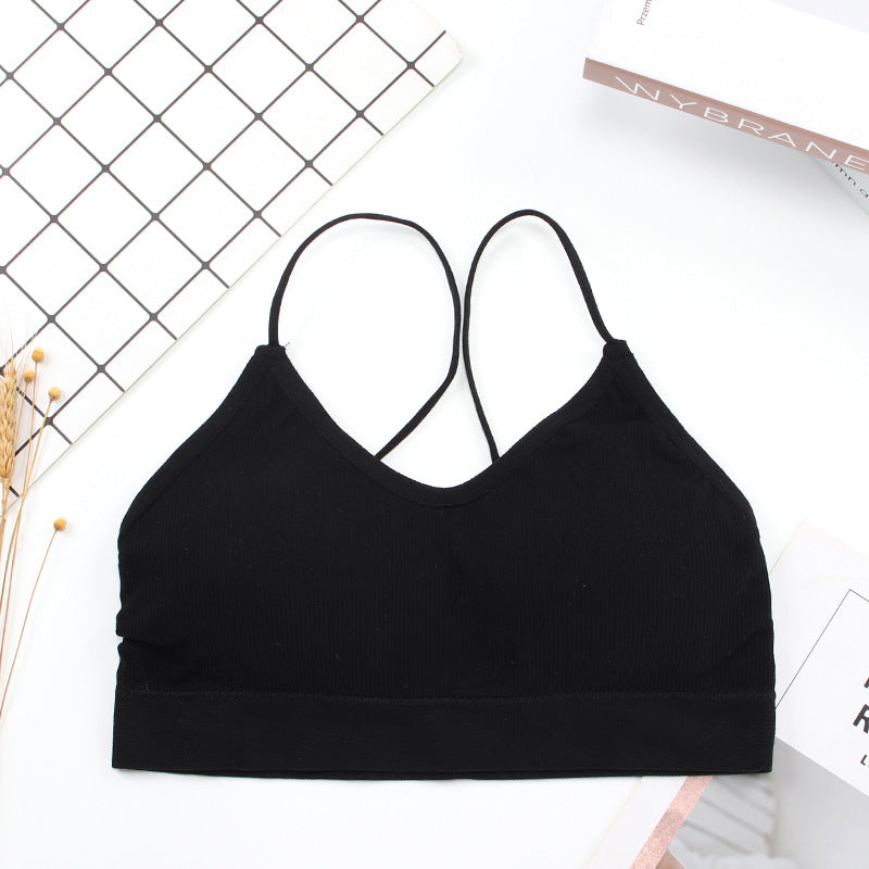 New seamless anti-glare tube top with chest pad threaded camisole beauty back wrap chest one piece bra underwear women