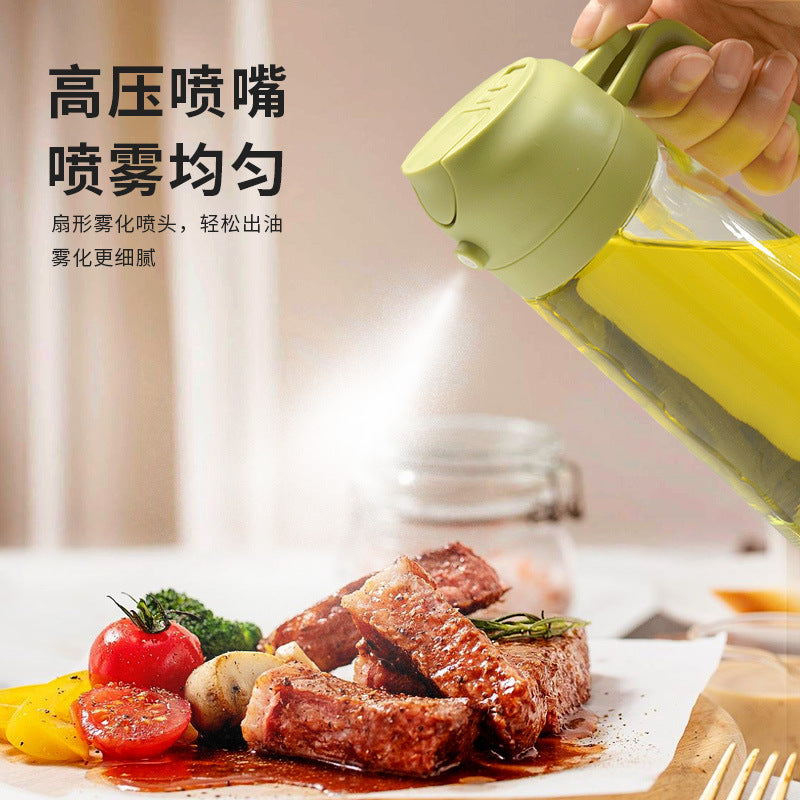 Multifunctional oil pot household kitchen supplies spray to two-in-one oil bottle large capacity press oil spray pot new wholesale