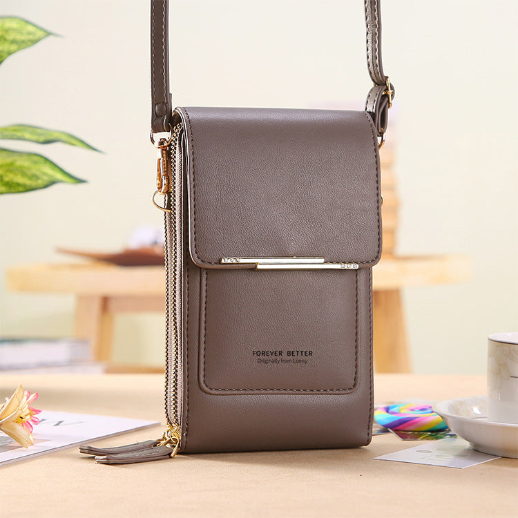 Touch screen mobile phone bag female small messenger cute small bag for mobile phone fashion key coin purse vertical