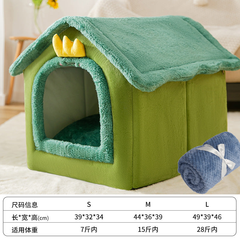 Double roof detachable and washable dog house four seasons universal cat bed autumn and winter tent dog bed pet bed cat house dog house dog house