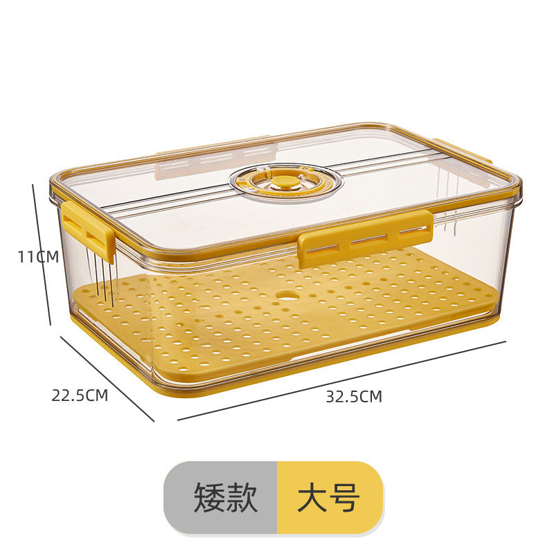 Refrigerator Storage Box Plastic Kitchen Organizer Timing Frozen Food Grade PET Sealed Large Capacity Transparent Storage Box