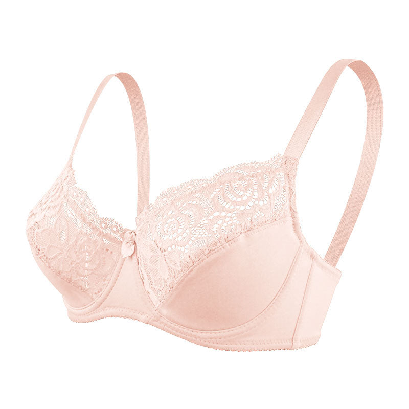 Cross-border large size adjustable push-up thin underwear European and American underwired semi-stitched lace women's bra wholesale