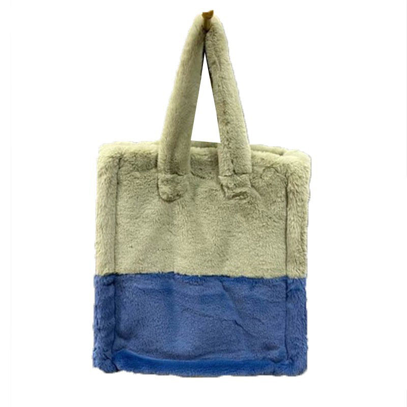2021 winter bag new fashion hand-carrying plush bag casual one-shoulder hand-held oblique cross armpit hairy women's bag