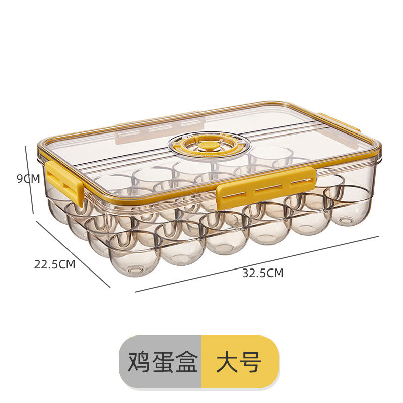 Refrigerator Storage Box Plastic Kitchen Organizer Timing Frozen Food Grade PET Sealed Large Capacity Transparent Storage Box