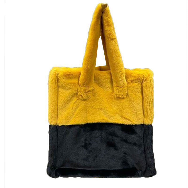 2021 winter bag new fashion hand-carrying plush bag casual one-shoulder hand-held oblique cross armpit hairy women's bag