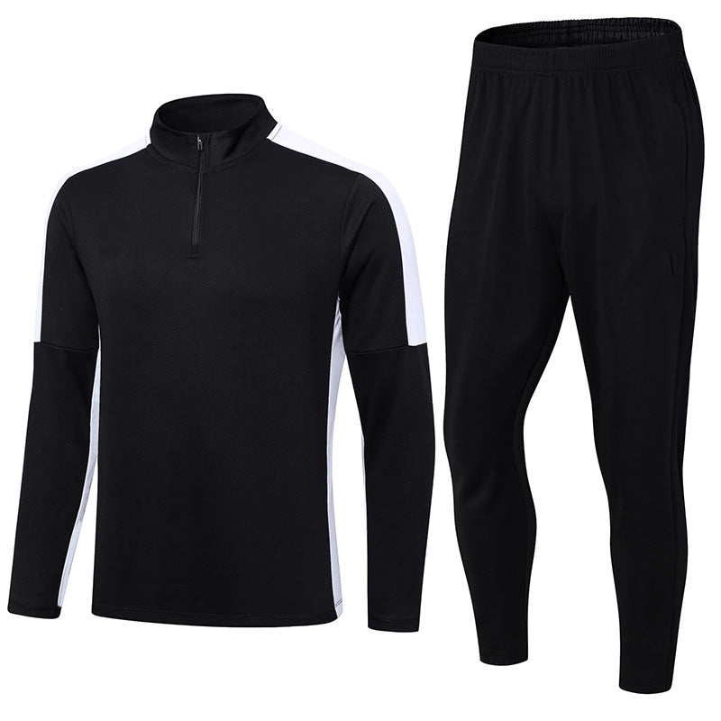 Half zipper long sleeve trousers suit training suit club basic football uniform jersey long zipper logo foreign trade